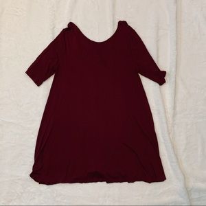 Burgundy T shirt dress